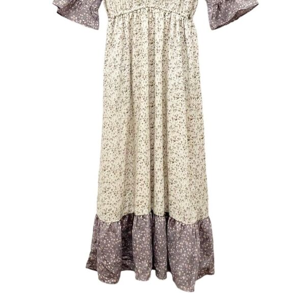 Orange Creek Maxi Dress Size Small Lavender Cream Prairie Floral Cottagecore - Picture 7 of 11